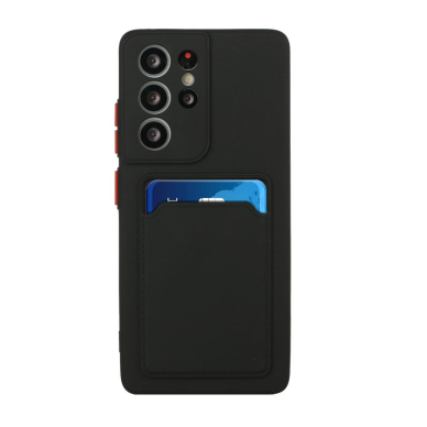 Samsung S21 ULTRA Tracy juoda nugarėlė SOLID WITH CARD SLOT 1
