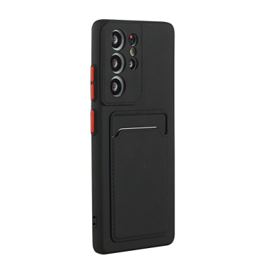 Samsung S21 ULTRA Tracy juoda nugarėlė SOLID WITH CARD SLOT 2