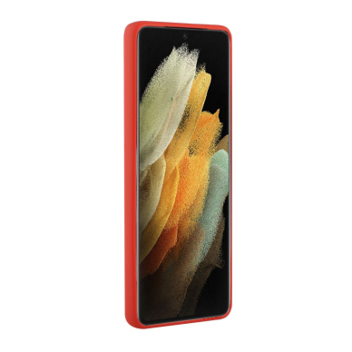 Samsung S21 ULTRA Tracy raudona nugarėlė SOLID WITH CARD SLOT 3