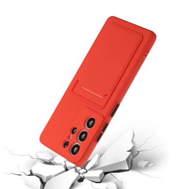 Samsung S21 ULTRA Tracy raudona nugarėlė SOLID WITH CARD SLOT 4