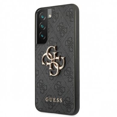 Samsung S22 black PU Leather 4G Metal Logo GUESS nugarėlė 1