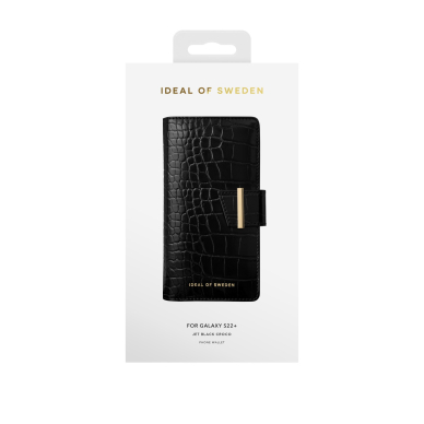 Samsung S22 iDeal Of Sweden dėklas Wallet Jet Black Croco 1