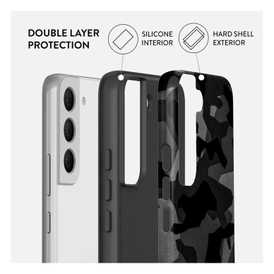 Samsung S22 Night Black Camouflage Tough BURGA nugarėlė 1