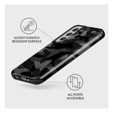 Samsung S22 Night Black Camouflage Tough BURGA nugarėlė 2