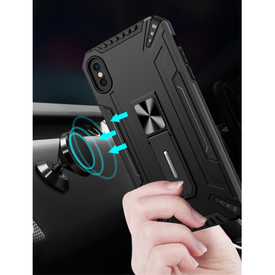 Samsung S22 PLUS juoda SHOCK ARMOR nugarėlė 6