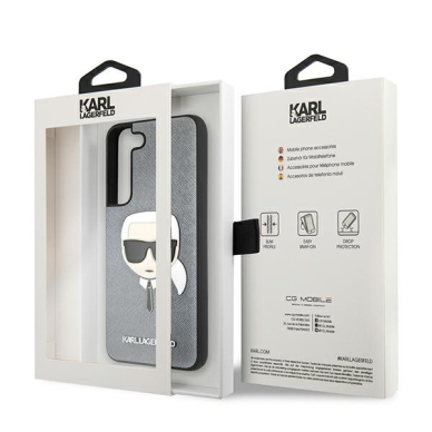Samsung S22 PLUS sidabro sp. KARL LAGERFELD nugarėlė KLHCS22MSAKHSL 7