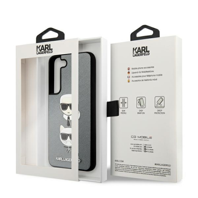 Samsung S22 PLUS sidabro sp. KARL LAGERFELD nugarėlė KLHCS22MSAKICKCSL 7