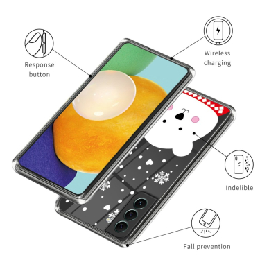 Samsung S22 Tracy clear nugarėlė Christmas Chubby Bear 2