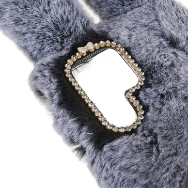 Samsung S22 ULTRA dark grey nugarėlė Fluffy rabbit 4