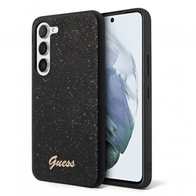Samsung S23 black Glitter Flakes GUESS nugarėlė