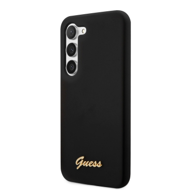 Samsung S23 black Liquid Silicone Metal GUESS nugarėlė 3