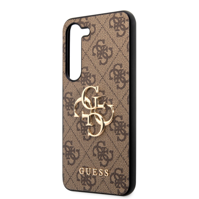 Samsung S23 brown Metal Logo GUESS nugarėlė 5