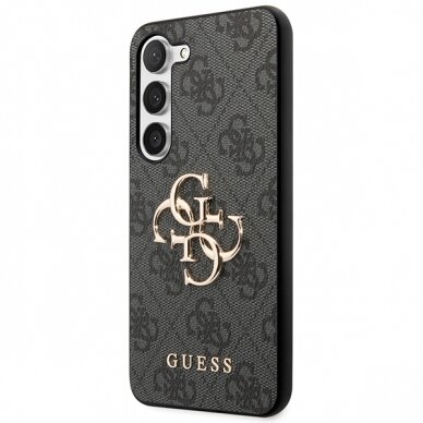 Samsung S23 FE black PU Leather 4G Metal Logo GUESS nugarėlė 1
