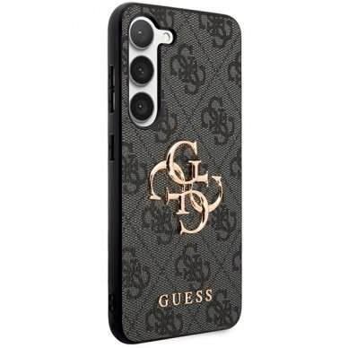 Samsung S23 FE black PU Leather 4G Metal Logo GUESS nugarėlė 3