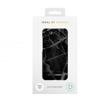 Samsung S23 iDeal Of Sweden nugarėlė Black Thunder Marble 1