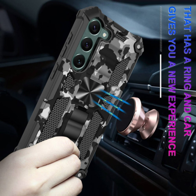 Samsung S23 juoda camouflage ARMOR METAL nugarėlė 4
