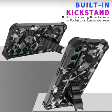 Samsung S23 juoda camouflage ARMOR METAL nugarėlė 5
