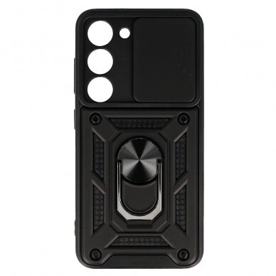 Samsung S23 black RING ARMOR WITH CAMSHIELD nugarėlė 1