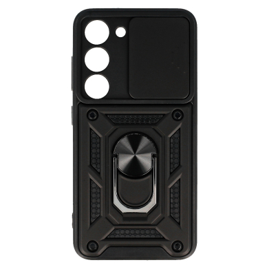 Samsung S23 black RING ARMOR WITH CAMSHIELD nugarėlė 1