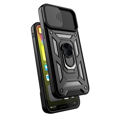 Samsung S23 black RING ARMOR WITH CAMSHIELD nugarėlė 3
