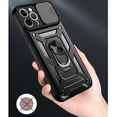 Samsung S23 black RING ARMOR WITH CAMSHIELD nugarėlė 10