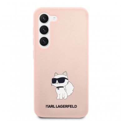 Samsung S23 pink NFT Liquid Silicone KARL LAGERFELD nugarėlė 2