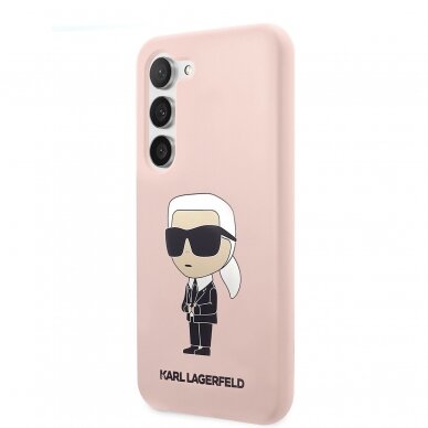 Samsung S23 pink NFT Liquid Silicone KARL LAGERFELD nugarėlė 3
