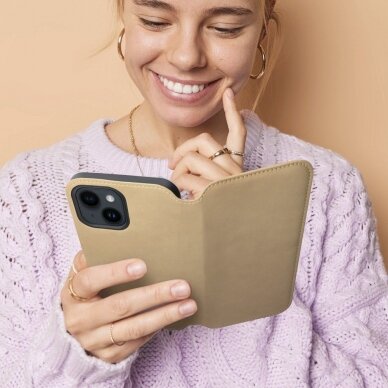 Samsung S23 PLUS aukso spalvos DUAL POCKET dėklas 5