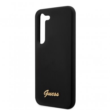 Samsung S23 PLUS black Liquid Silicone Metal GUESS nugarėlė 5