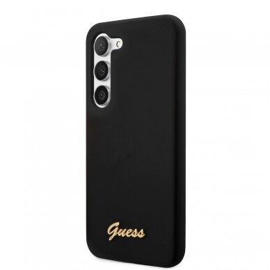 Samsung S23 PLUS black Liquid Silicone Metal GUESS nugarėlė 3