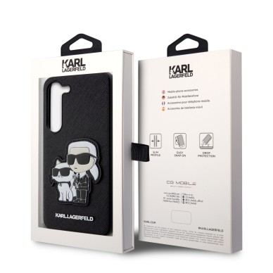 Samsung S23 PLUS black NFT Saffiano Karl and Choupette KARL LAGERFELD nugarėlė 7