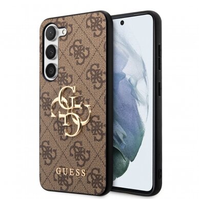 Samsung S23 PLUS brown Metal Logo GUESS nugarėlė