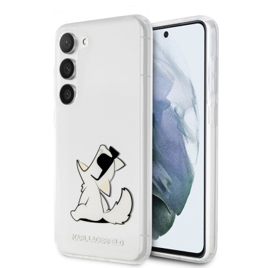 Samsung S23 PLUS transparent Choupette eat KARL LAGERFELD nugarėlė