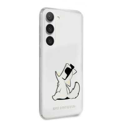 Samsung S23 PLUS transparent Choupette eat KARL LAGERFELD nugarėlė 4