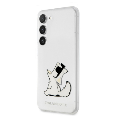 Samsung S23 PLUS transparent Choupette eat KARL LAGERFELD nugarėlė 3