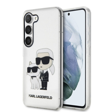 Samsung S23 PLUS transparent NFT IML Glitter KARL LAGERFELD nugarėlė