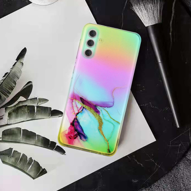 Samsung S23 Tracy nugarėlė LASER MARBLE Red/Yellow 3