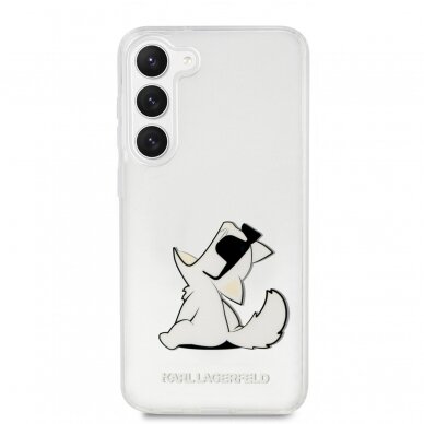 Samsung S23 transparent Choupette eat KARL LAGERFELD nugarėlė 2
