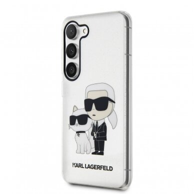 Samsung S23 transparent NFT IML Glitter KARL LAGERFELD nugarėlė 3