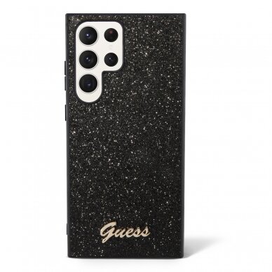 Samsung S23 ULTRA black Glitter Flakes GUESS nugarėlė 1