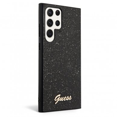 Samsung S23 ULTRA black Glitter Flakes GUESS nugarėlė 2