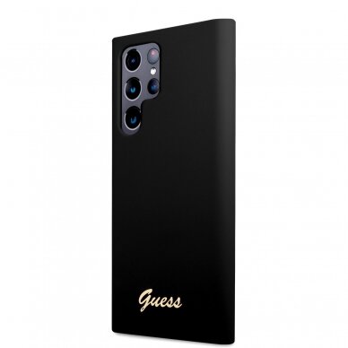 Samsung S23 ULTRA black Liquid Silicone Metal GUESS nugarėlė 3