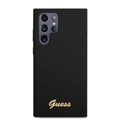 Samsung S23 ULTRA black Liquid Silicone Metal GUESS nugarėlė 2