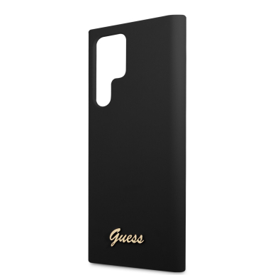 Samsung S23 ULTRA black Liquid Silicone Metal GUESS nugarėlė 5