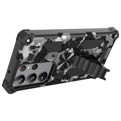 Samsung S23 ULTRA juoda camouflage ARMOR METAL nugarėlė 2