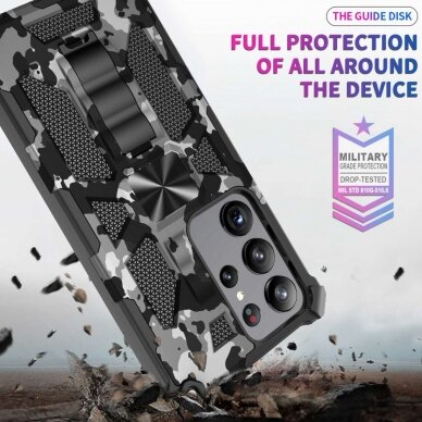 Samsung S23 ULTRA juoda camouflage ARMOR METAL nugarėlė 3