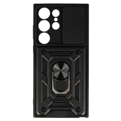 Samsung S23 ULTRA black RING ARMOR WITH CAMSHIELD nugarėlė 1