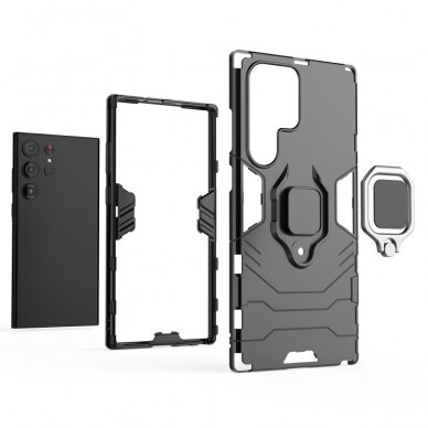 Samsung S23 ULTRA juoda Tracy RING ARMOR nugarėlė 5