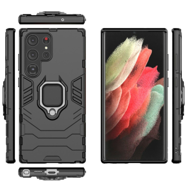 Samsung S23 ULTRA juoda Tracy RING ARMOR nugarėlė 7