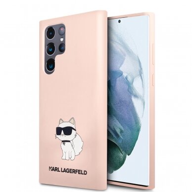 Samsung S23 ULTRA pink NFT Liquid Silicone KARL LAGERFELD nugarėlė